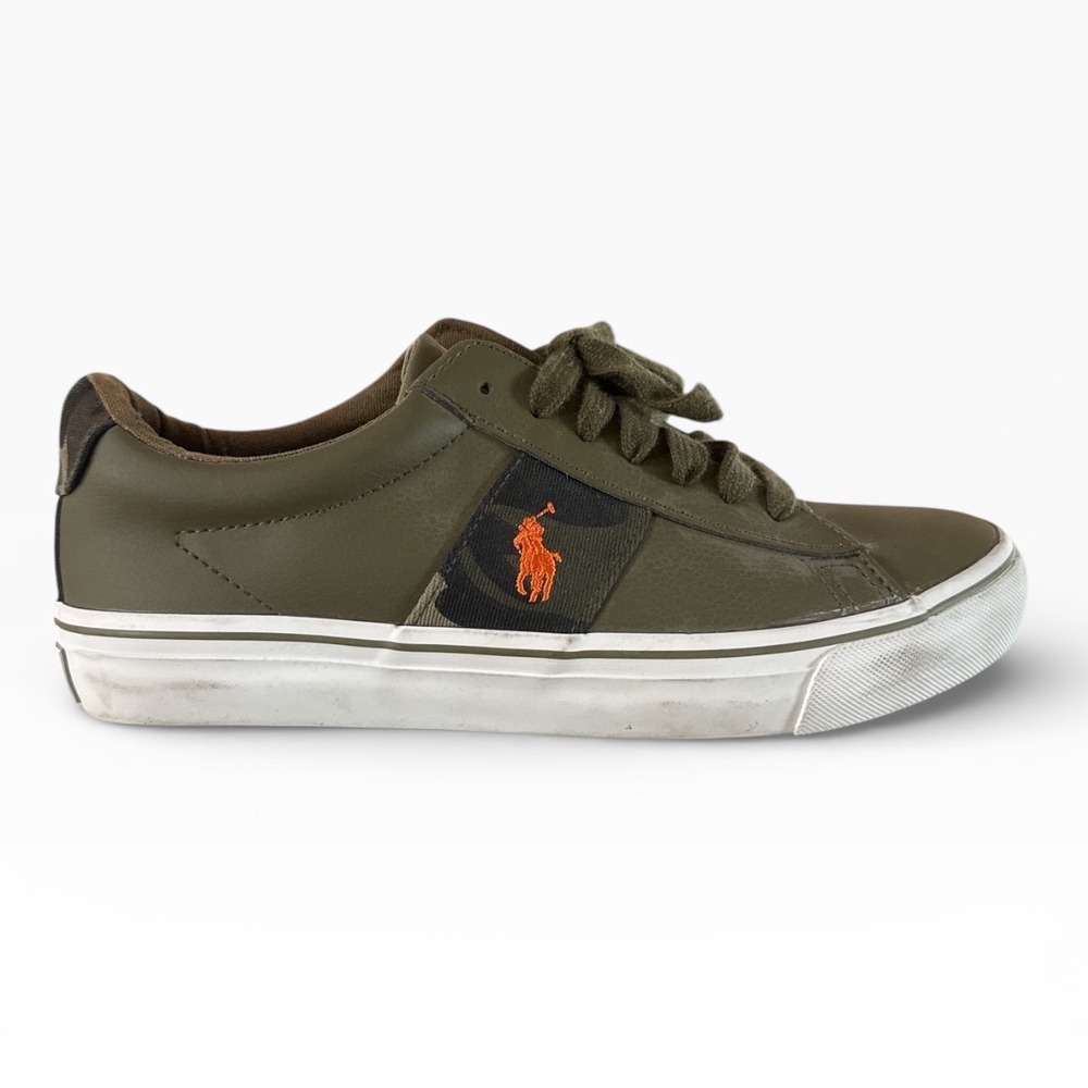 Polo Ralph Lauren Olive Green Camo Sneakers Boys Size 6